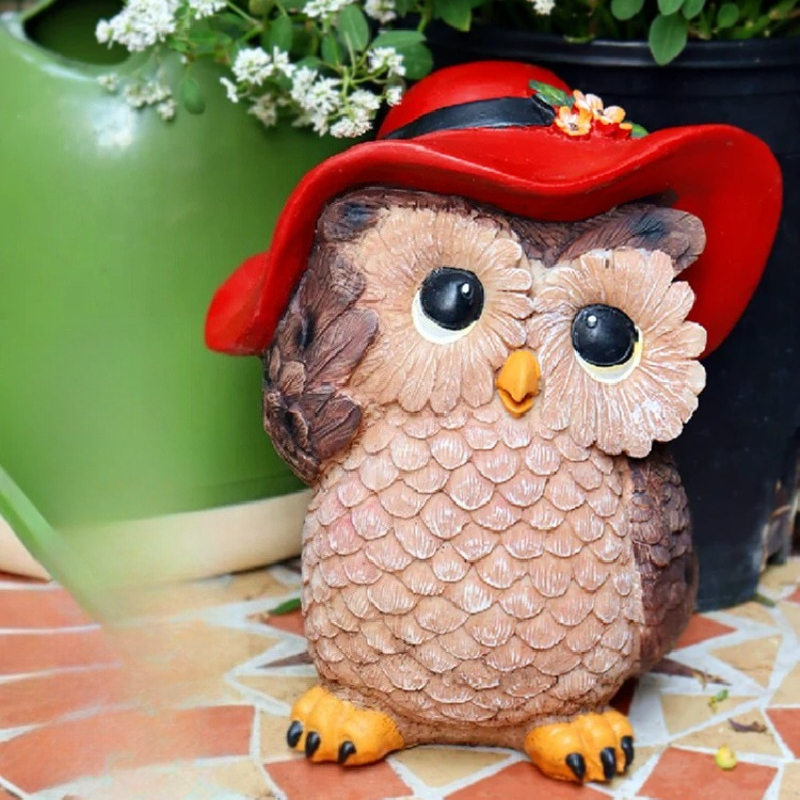 Owl Resin Garden Ornament –Cre - Home Decor Garden Ideas avaliação e preço