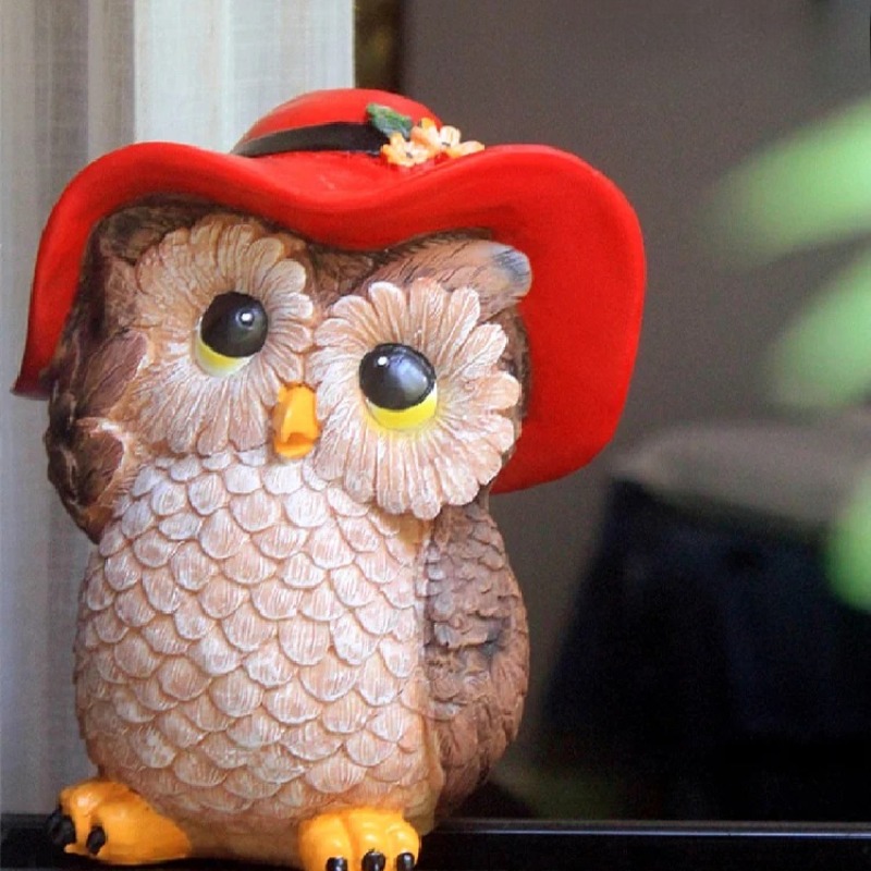 Owl Resin Garden Ornament –Cre - Home Decor Garden Ideas avaliação e preço
