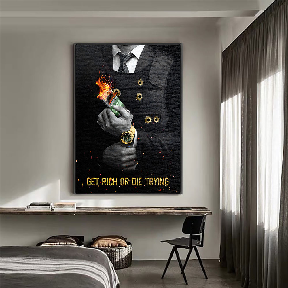 Motivating Quote Get Rich or D - Home Decor Quotes On Wall avaliação e preço