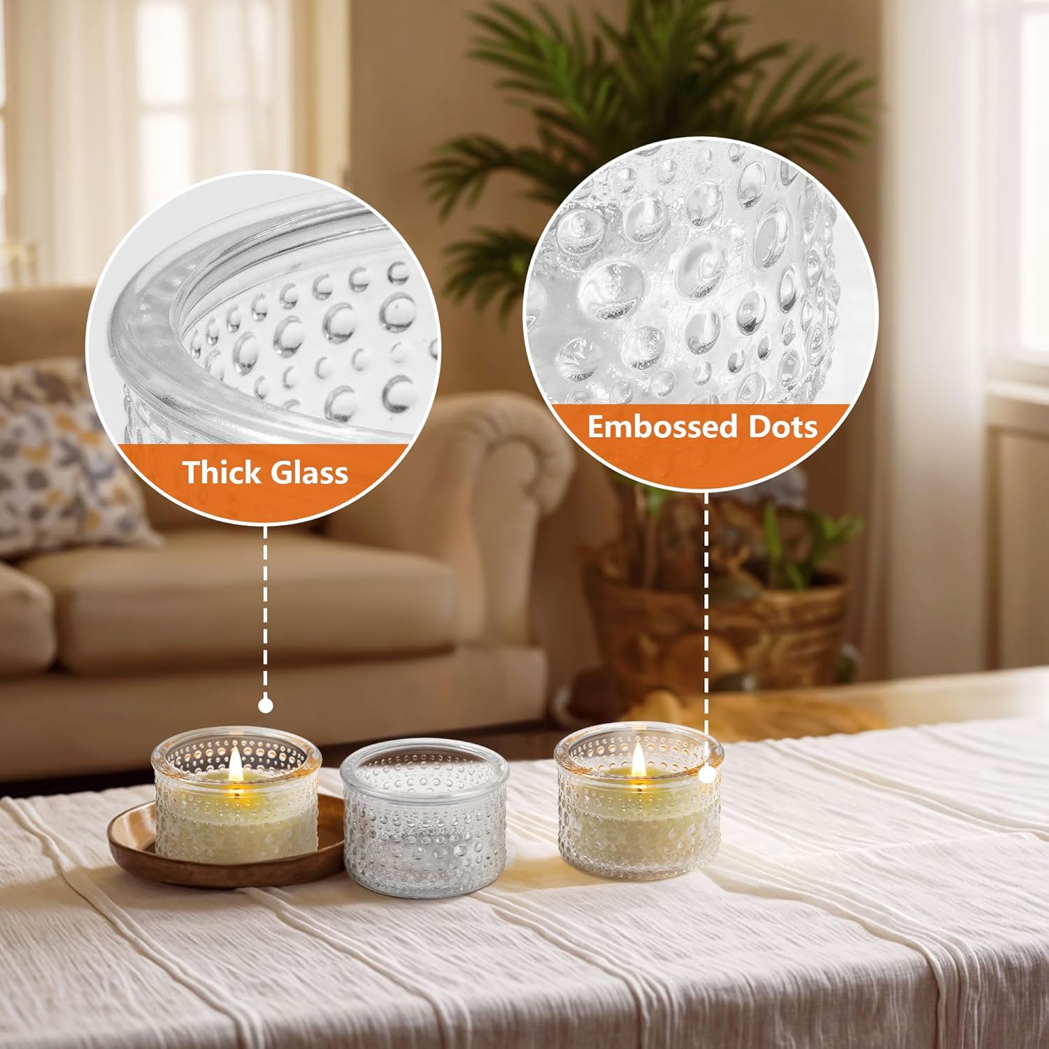 Clear Tealight Candle Holders  - Home Decor For Birthday avaliação e preço