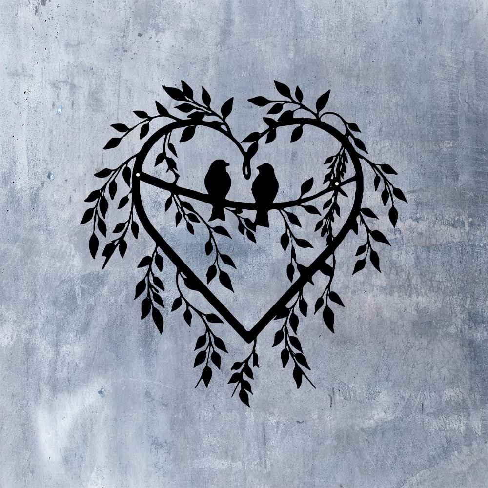1pc Fun Love Heart Two Birds O - Home Decor Quotes On Wall avaliação e preço