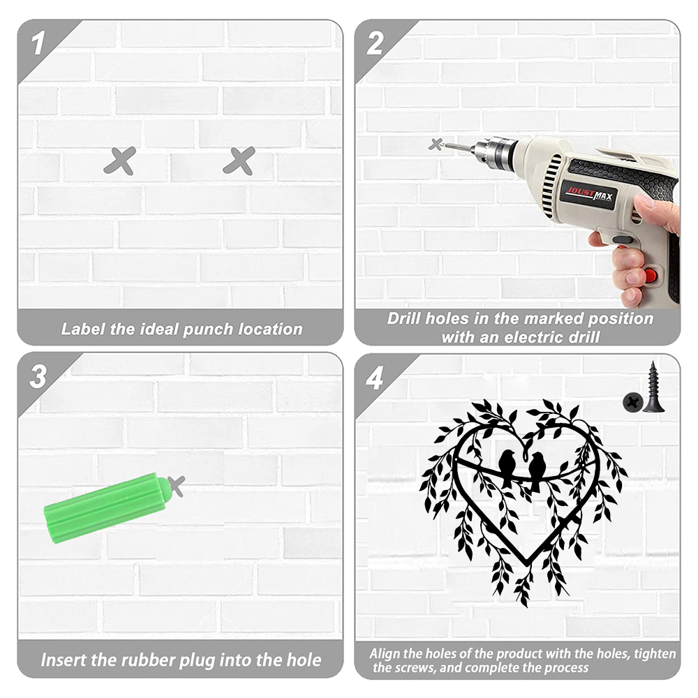 1pc Fun Love Heart Two Birds O - Home Decor Quotes On Wall avaliação e preço