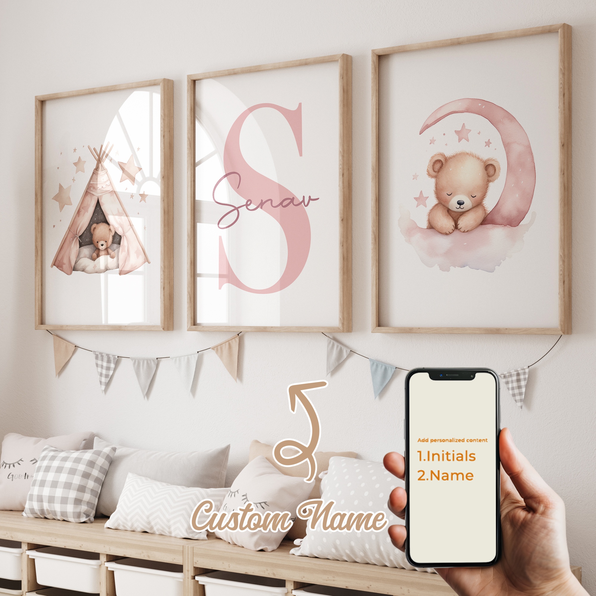 3pcs Personalized Custom Name  - Home Decor Nepal avaliação e preço