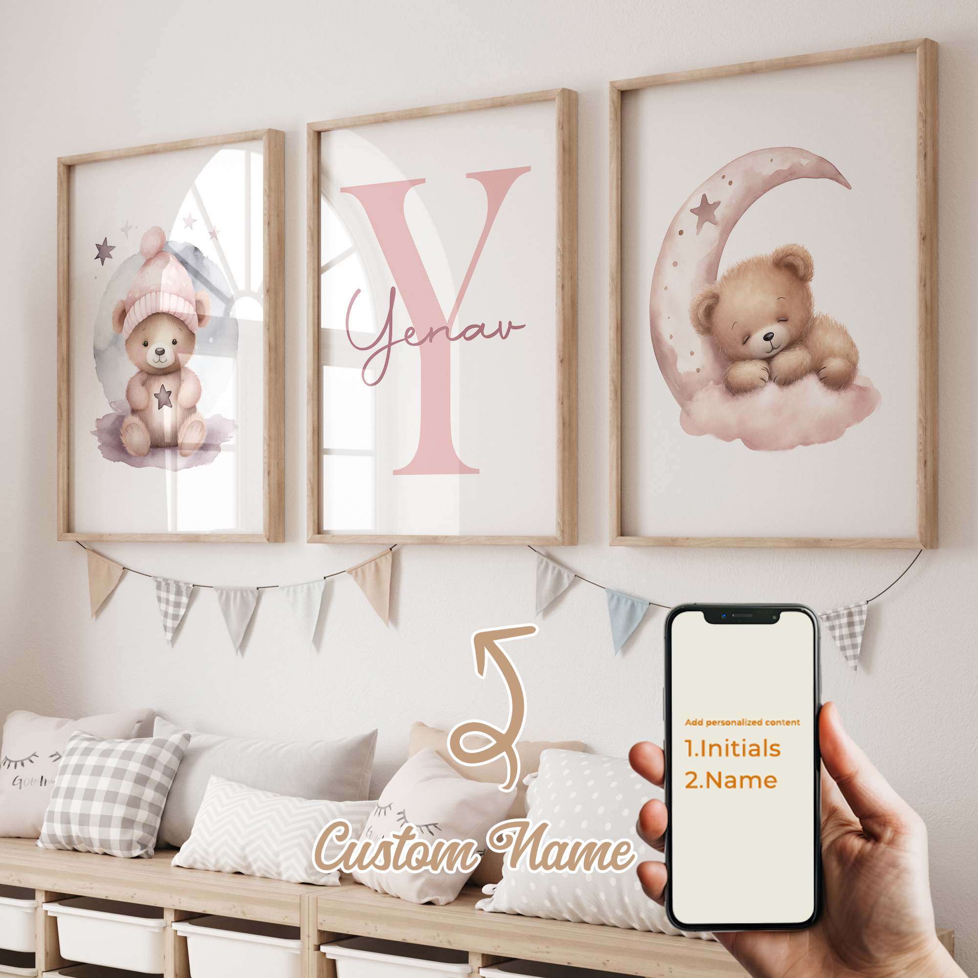3pcs Personalized Custom Name  - Home Decor Nepal avaliação e preço