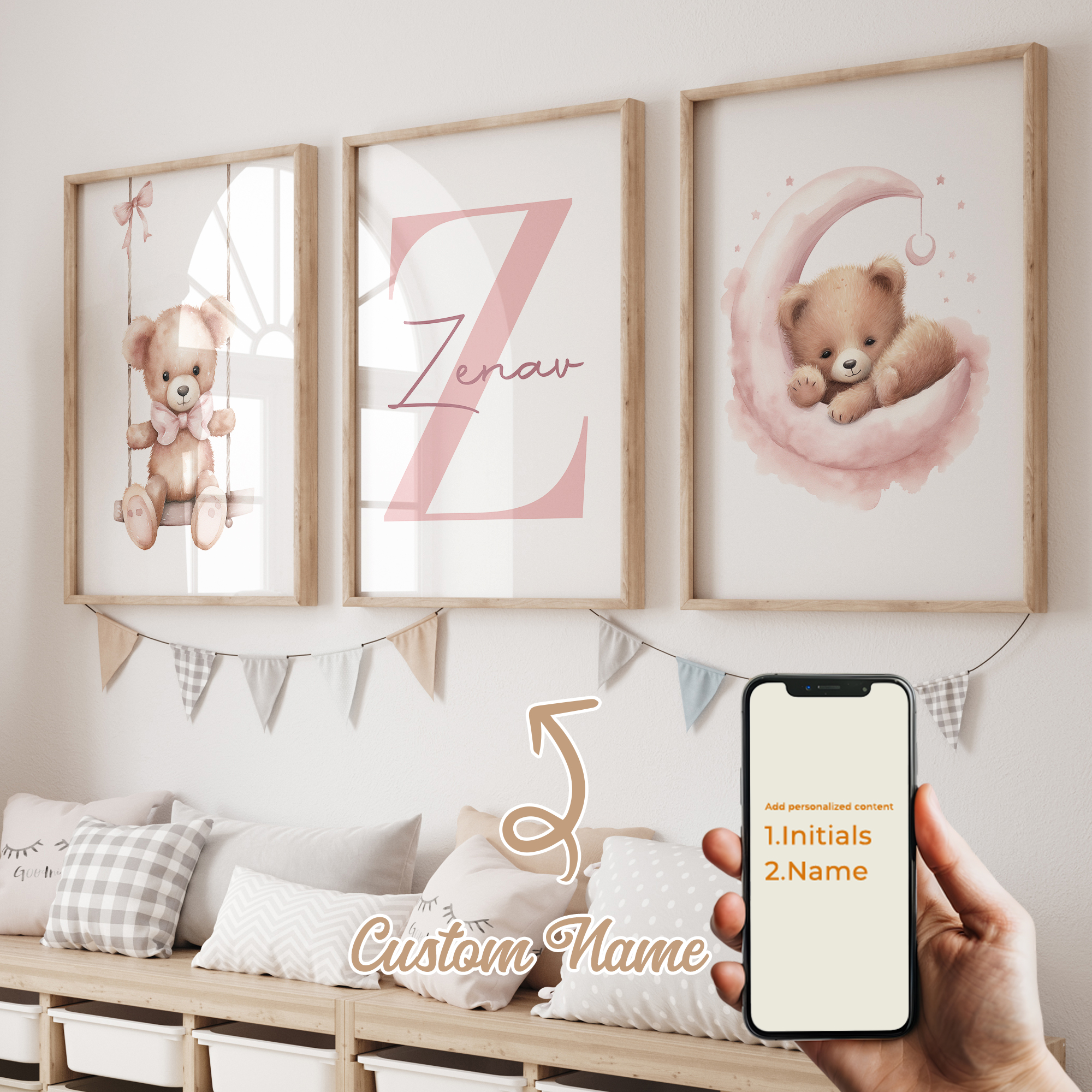 3pcs Personalized Custom Name  - Home Decor Nepal avaliação e preço