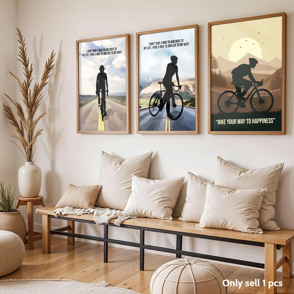 Cycling Motivation Quote Art P - Home Decor Living Room Ideas avaliação e preço