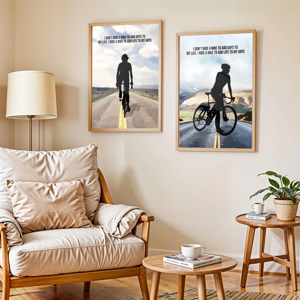 Cycling Motivation Quote Art P - Home Decor Living Room Ideas avaliação e preço