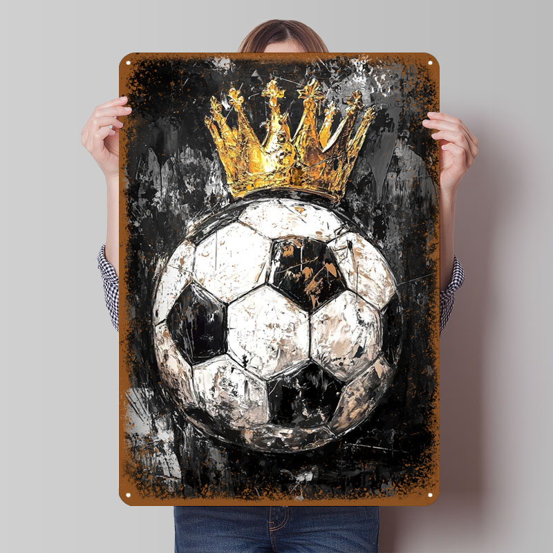 Soccer King Vector Art Tinplat - Home Decor Vector avaliação e preço