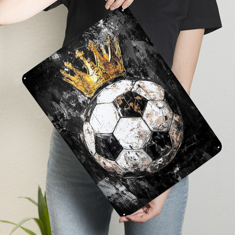 Soccer King Vector Art Tinplat - Home Decor Vector avaliação e preço