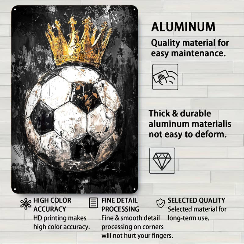 Soccer King Vector Art Tinplat - Home Decor Vector avaliação e preço