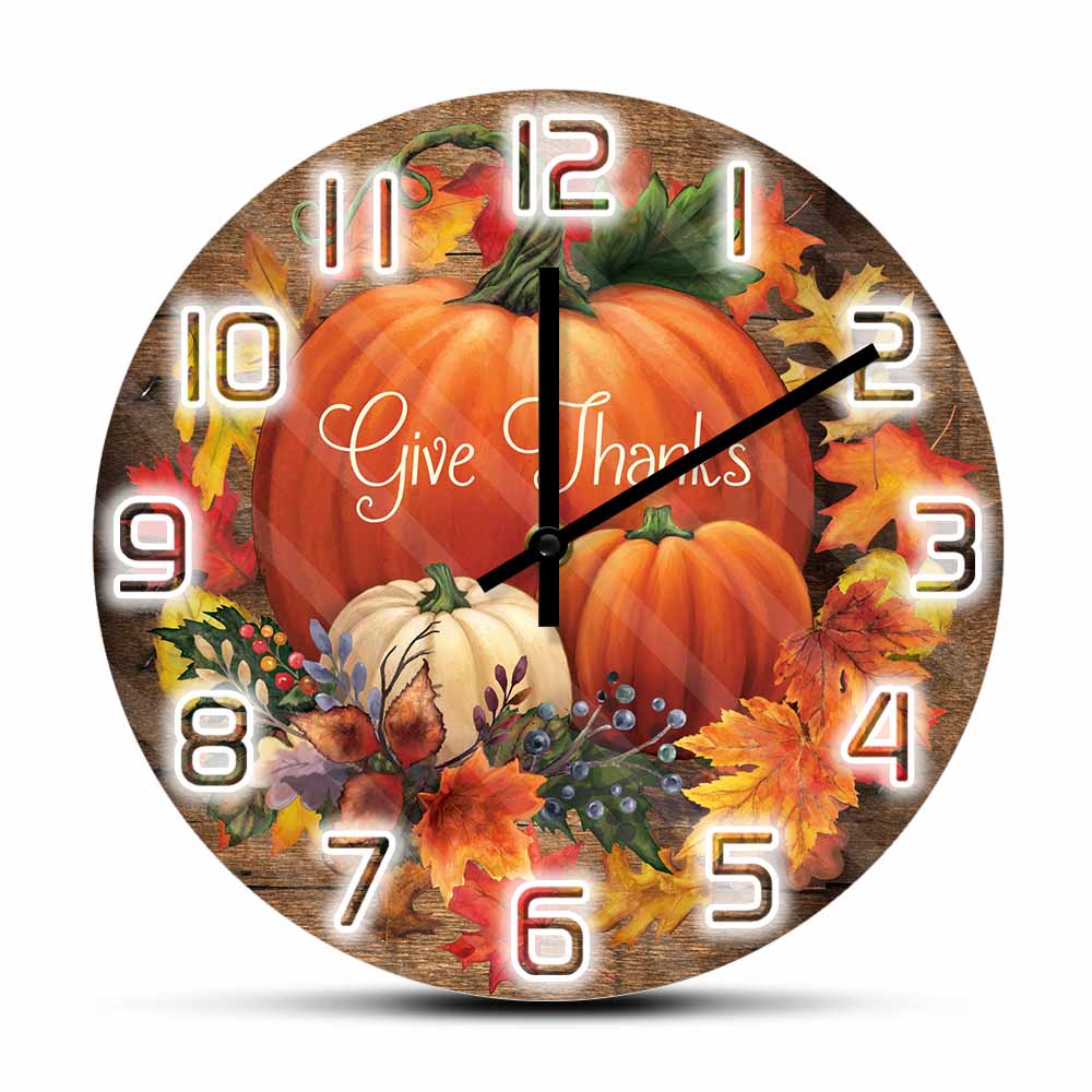 Give Thanks Blessed Wall Clock - Home Decor Living Room Ideas avaliação e preço