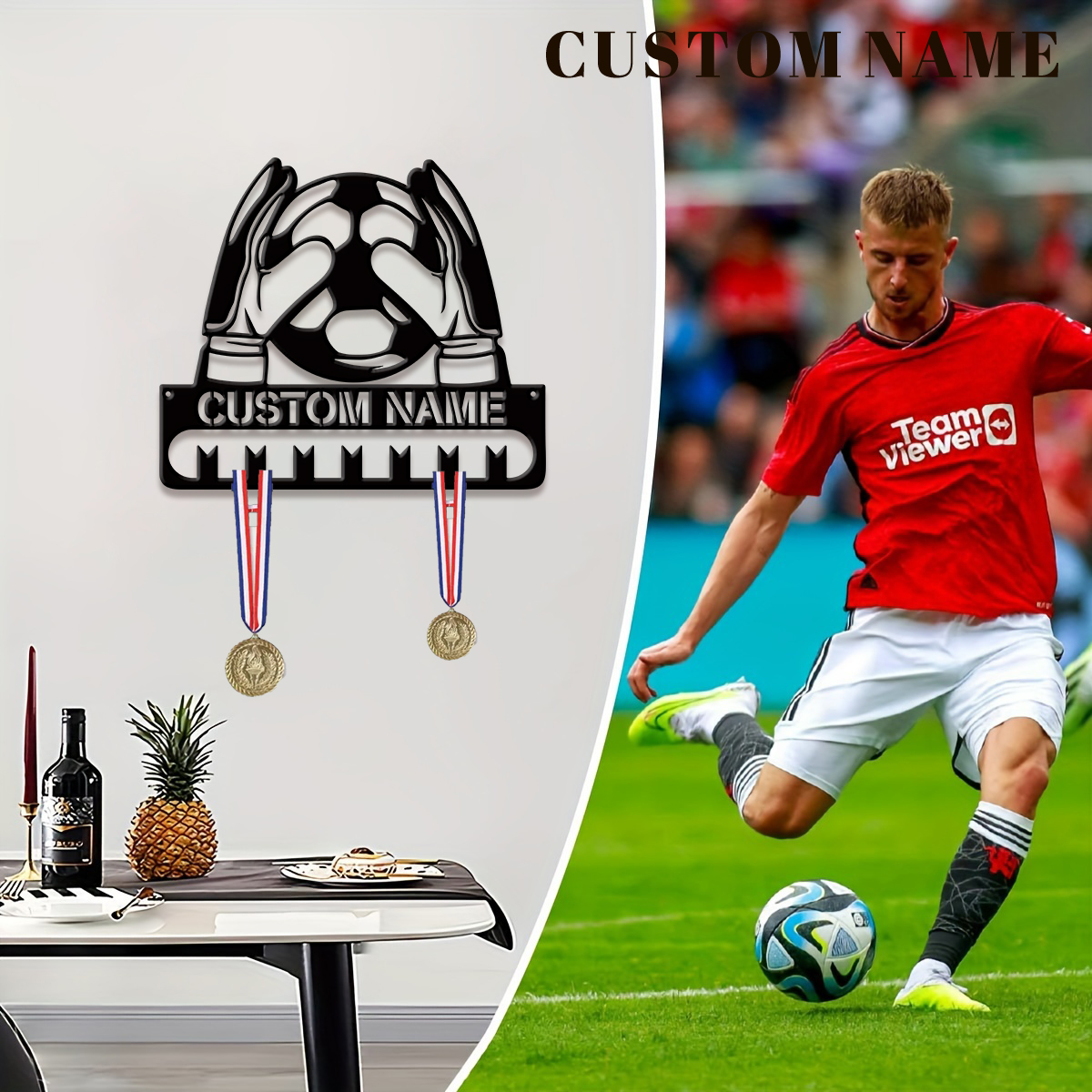 Custom Football Player Metal M - Home Decor For Birthday avaliação e preço