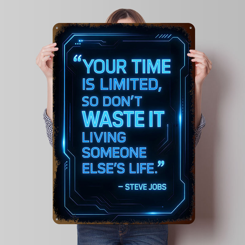 Steve Jobs Quote on Time Metal - Home Decor Quotes On Wall avaliação e preço