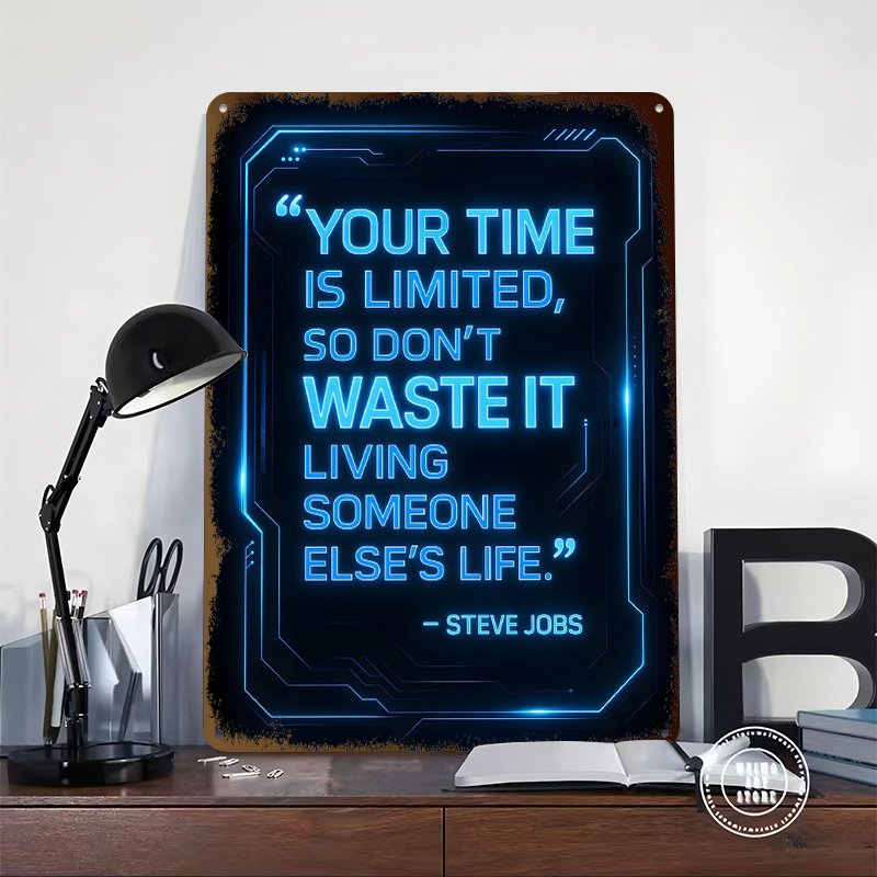 Steve Jobs Quote on Time Metal - Home Decor Quotes On Wall avaliação e preço