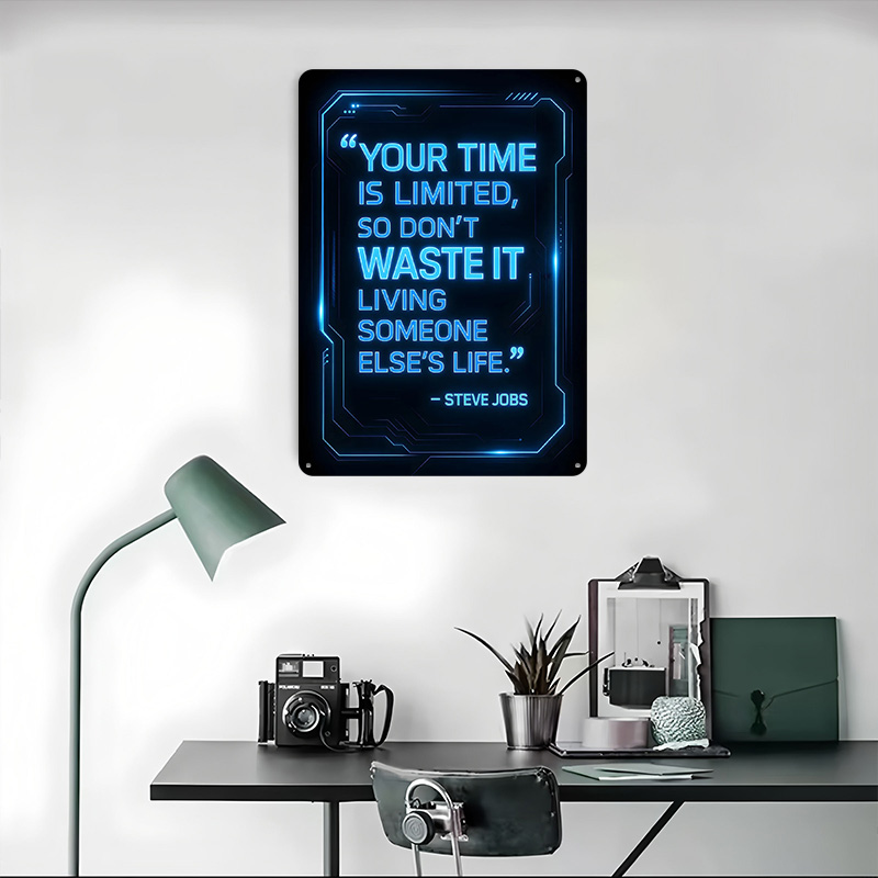 Steve Jobs Quote on Time Metal - Home Decor Quotes On Wall avaliação e preço