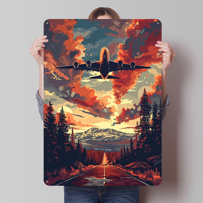 A380 Plane Sky Vector Art Tin  - Home Decor Vector avaliação e preço