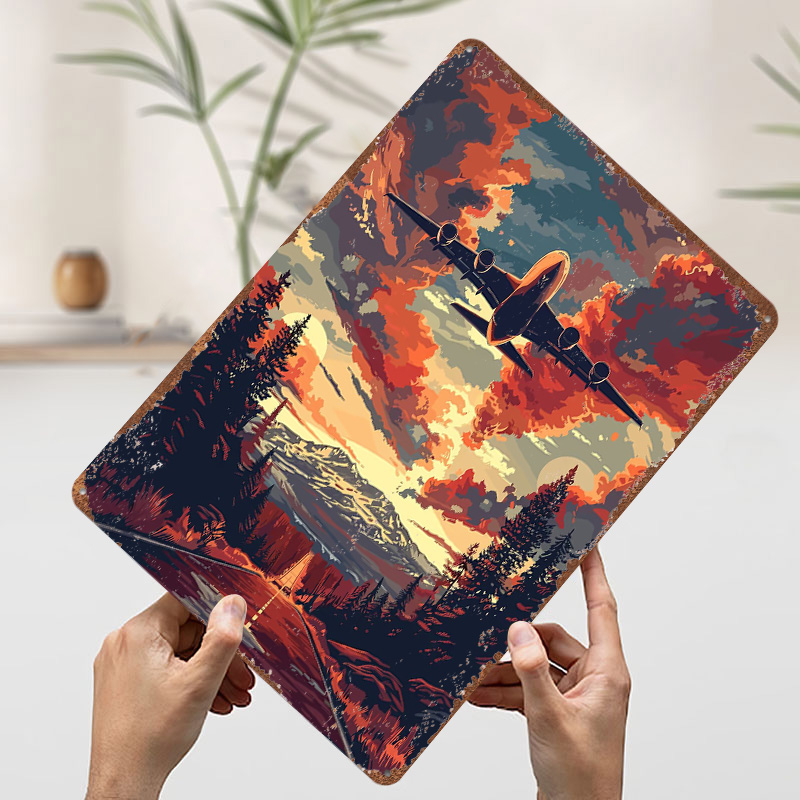 A380 Plane Sky Vector Art Tin  - Home Decor Vector avaliação e preço