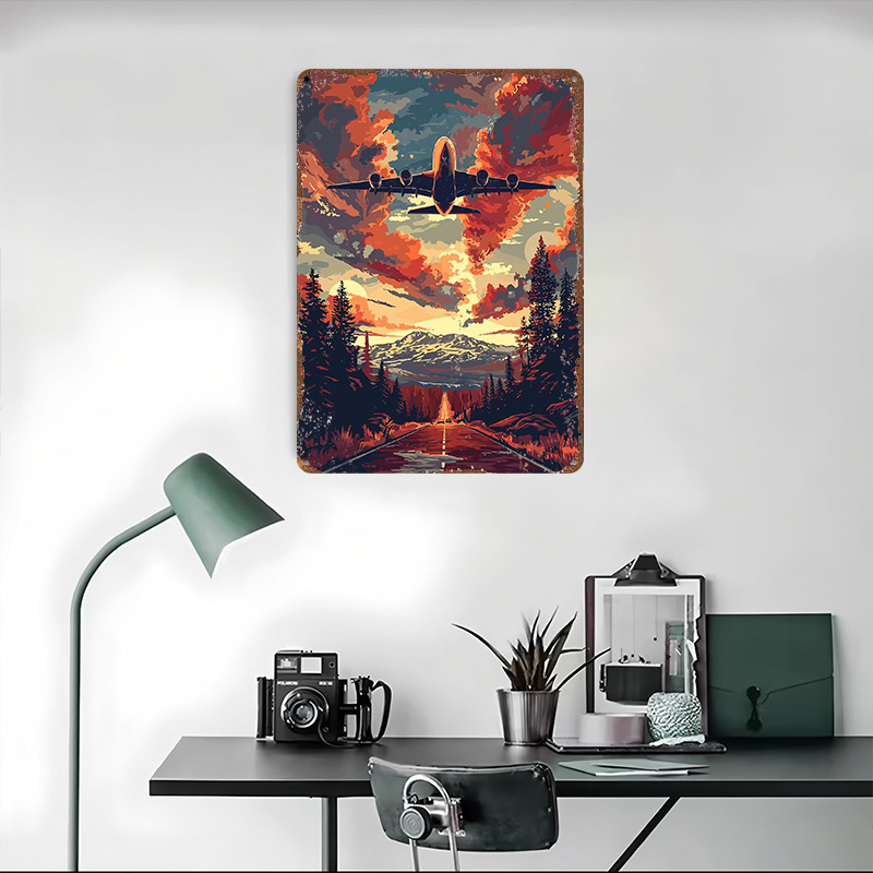 A380 Plane Sky Vector Art Tin  - Home Decor Vector avaliação e preço
