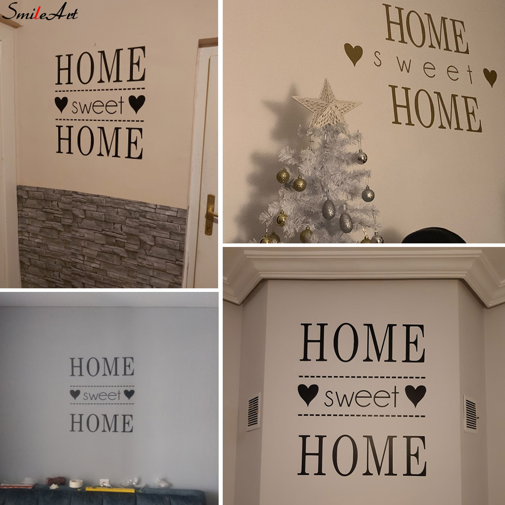 Home Sweet Home Phrase Wall St - Home Decor Quotes On Wall avaliação e preço