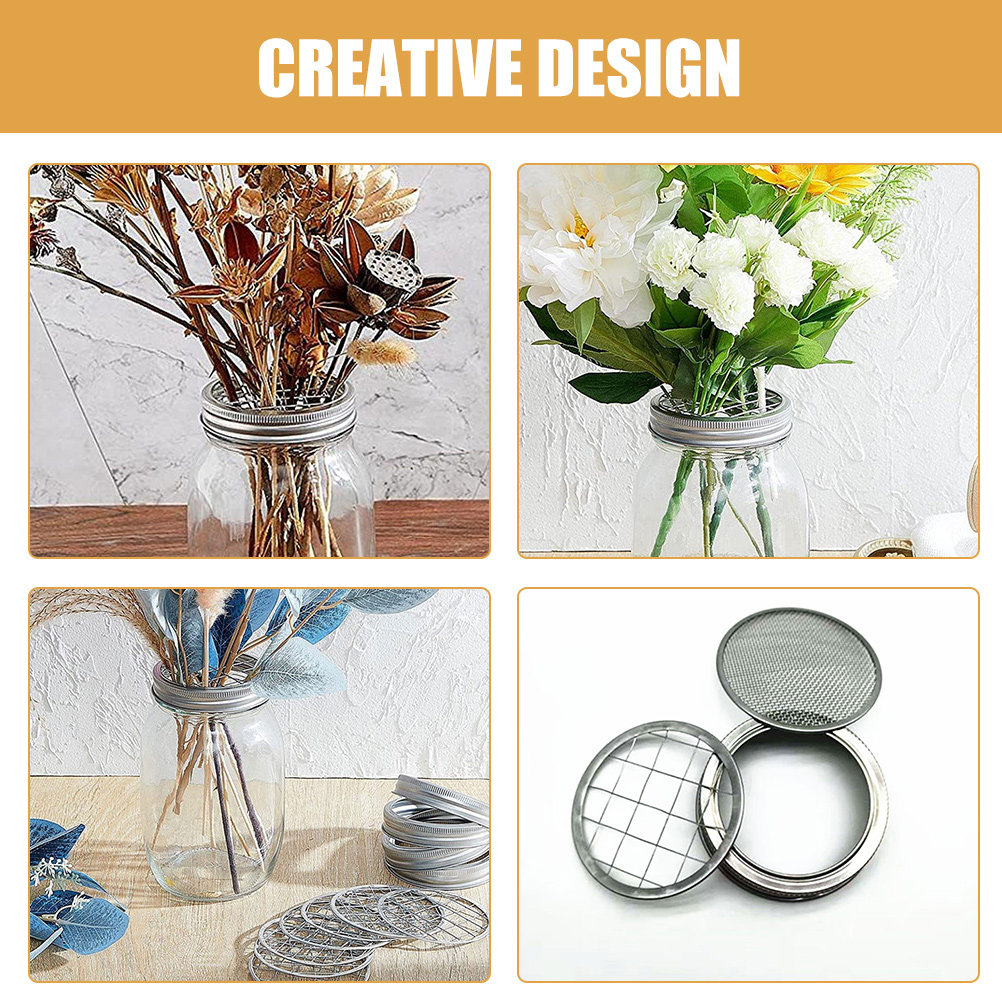 10Pcs Stainless Steel Jar Flow - Home Decor Vase With Flowers avaliação e preço