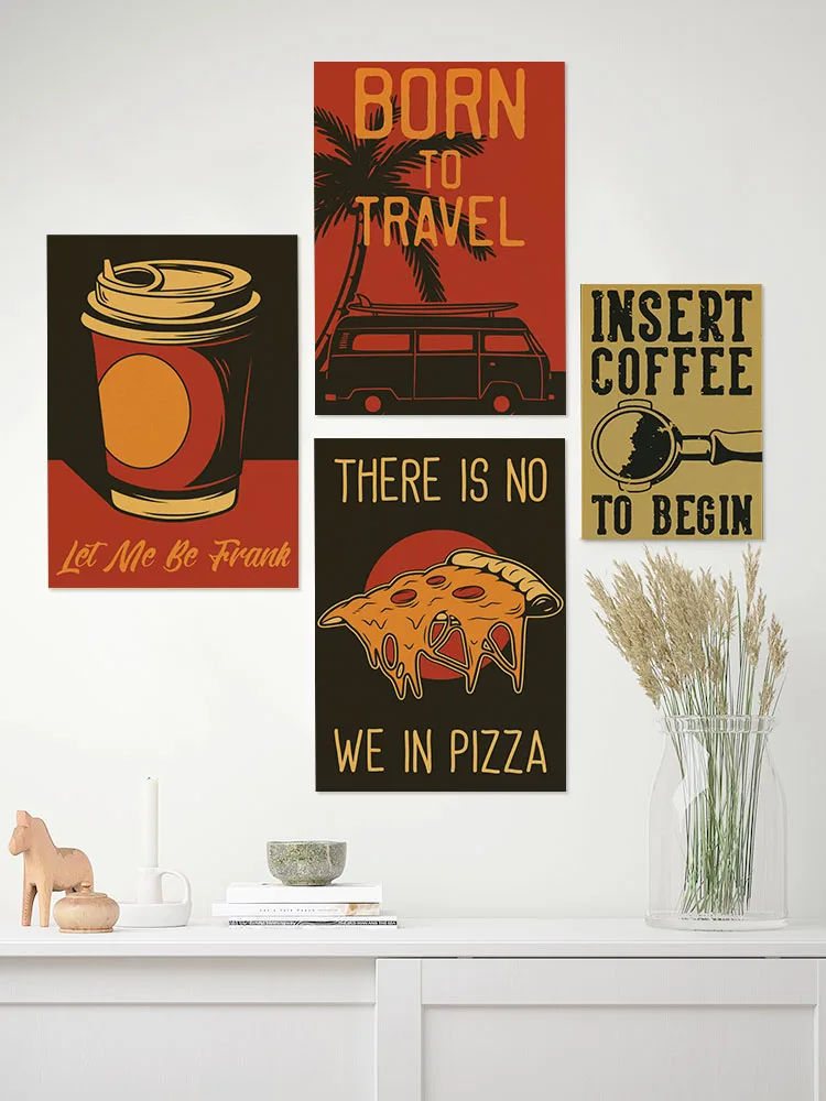 Coffee Vector Set of  Posters  - Home Decor Vector avaliação e preço